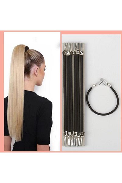 GÜLPEŞE Hook End Metal Hook Ελαστική πόρπη 10 τεμαχίων Μαύρο