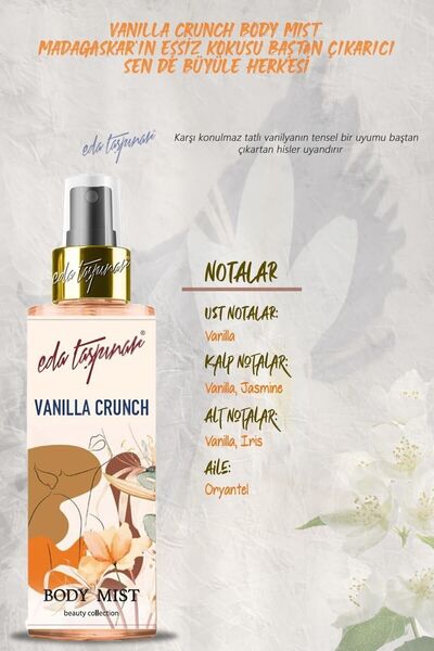 Eda Taşpınar Vanilla Crunch Vanilya Body Mist,Madagaskar’ın Eşsiz Kokusu, Baştan Çıkarıcı !200 ml
