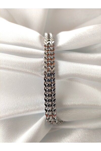 ERKA AKSESUAR Çift Sıra Örgü Model Çelik Erkek Bileklik