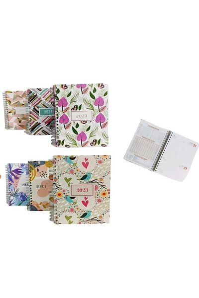 BY LİZY Lizy Agenda 17X24 Hard Cover Spiral Patterned 2025 Date