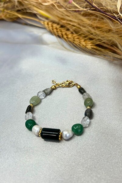 Suerte Accessories Green Aventurine Eagle Eye Stone - Dorika Mayorka Pearl Bracelet