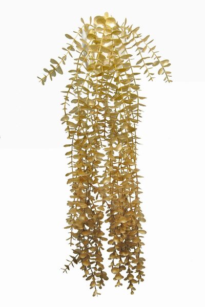 Lilac Home Yapay Çiçek Maxi Boy Beyaz Saksılı Gold Okaliptus Sarkıtı