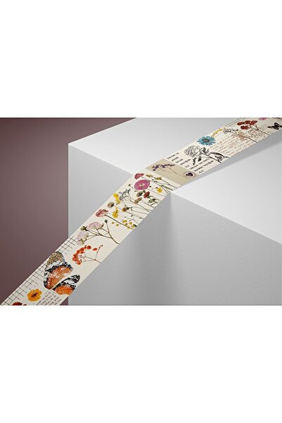 Hume Craft Kurutulmuş Çiçek Temalı Washi Tape Washi Bant Bullet Journal Stick...
