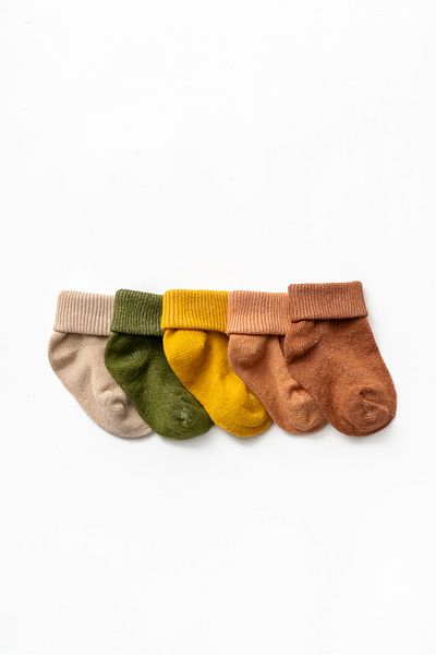 Magu Set of 5 Organic Cotton Socks for Newborn Baby