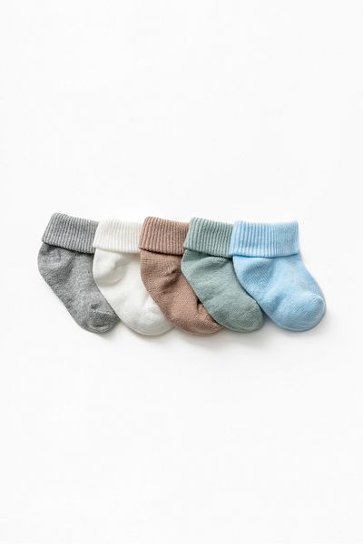 Magu Set of 5 Organic Cotton Socks for Newborn Baby
