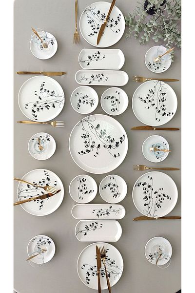 Areyma Eylül Model 6-Person 21 Piece Breakfast Set