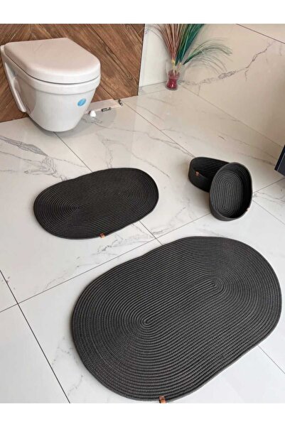 eftlyhome طقم حمام مكون من 4 قطع من الجوت الأبيض الذائب - 40x60-60x100 2 حصير...