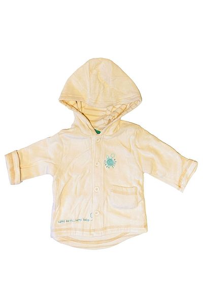yorni Clean Globe Happy Bear Organic Velvet Hooded Baby Sweatshirt