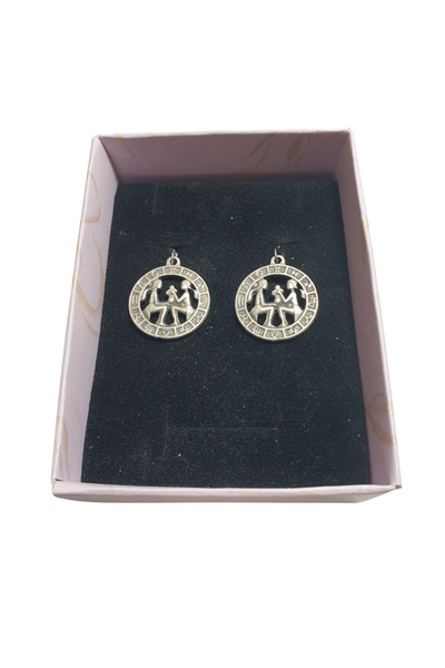 Silver Color 25mm Gemini Earrings Set