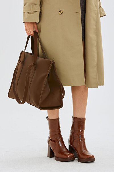 minebag Γυναικεία Τσάντα ώμου Amelia - Ύφασμα Parachute, Καφέ Shopper