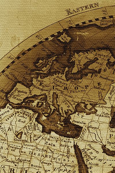 Dropcek eticaret Wintage World Map Patterned Quality Wall Cloth - 4056