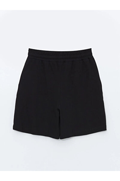 LC Waikiki Lcw Vision - Nové černé dámské rovné šortky s elastickým pasem
