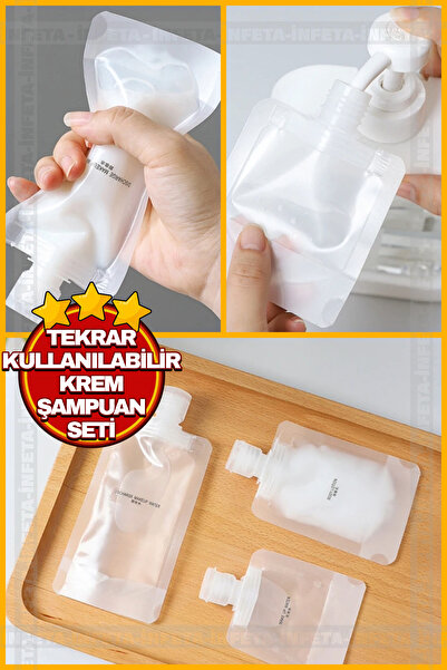 İnfeta 3 komada posuda za šampon od 100 ml, set za višekratnu upotrebu, putni...