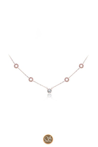 FASHİON JEWELRY Marka Tasarım Titanyum Romen Simge Kübik Zirkon Detaylı Rose ...