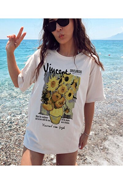 Jose Clothing Tricou oversize din bumbac organic - maneca scurta si imprimat