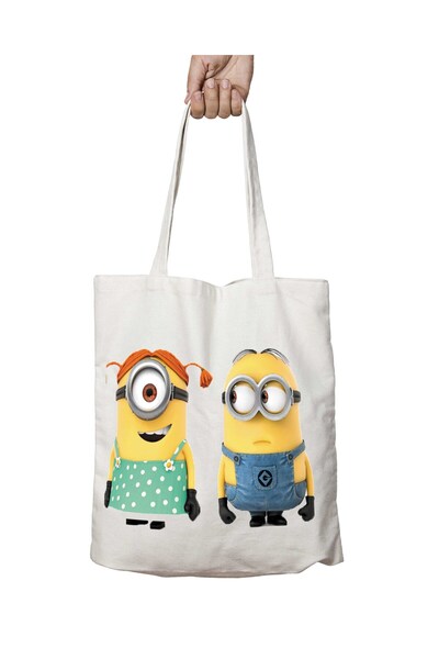 ART HEDİYE Minions Two Sides Washable Shoulder Tote Bag - Για το σχολείο και ...