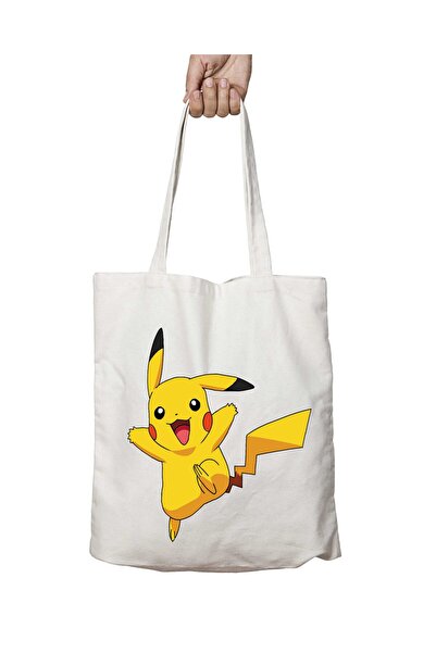 ART HEDİYE Pokemon Washable Lasting Shoulder Tote Bag - Δύο και δύο πλευρές π...