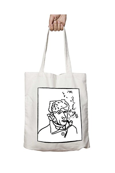 ART HEDİYE حقيبة مدرسية وشاطئية قابلة للغسل من فنسنت فان جوخ - تصميم قماش على الكتف