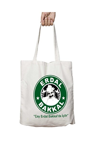 ART HEDİYE Erdal Bakkal - Two Sides Permanent and Washable Shoulder Tote Bag