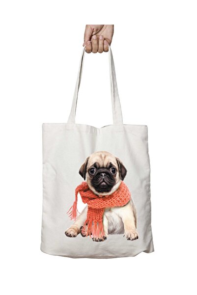 ART HEDİYE Дитяча сумка Pug Atkılı - двостороння, міцна та пральна сумка чере...