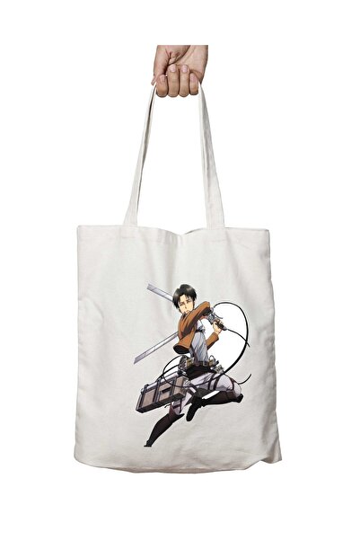 ART HEDİYE Attack on Titan Art Gift - Two Sides Lasting and Washable Shoulder Tote Bag