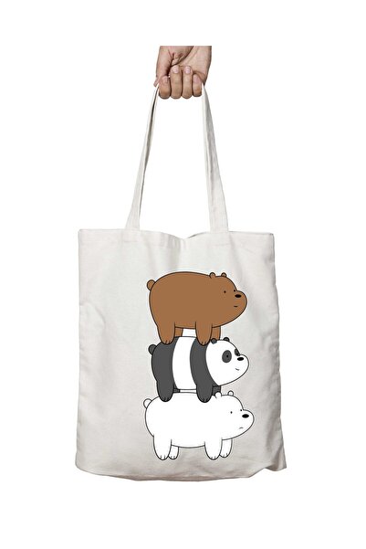 ART HEDİYE We Bare Bears Двосторонній плечовий мішок, що можна прати - для шк...