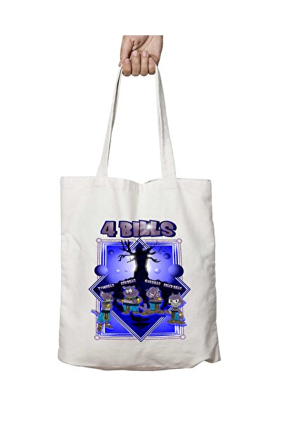 ART HEDİYE 4 Bills1 - Two Sides Permanent Washable Shoulder Tote Bag