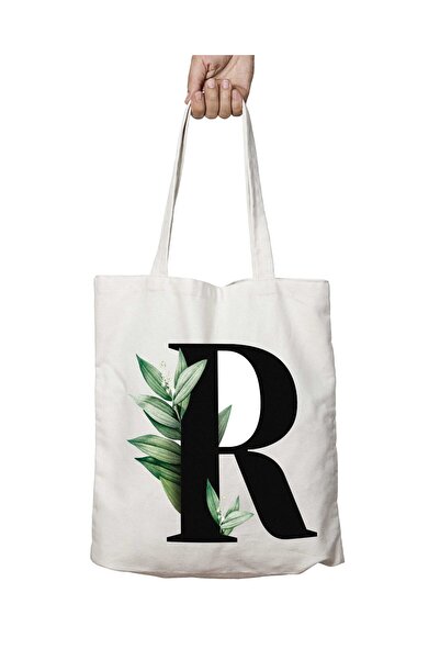 ART HEDİYE حرف R - حقيبة كتف ثابتة وقابلة للغسل على الجانبين