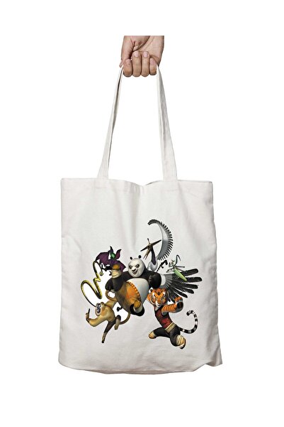 ART HEDİYE حقيبة كتف كونغ فو باندا متحركة قابلة للغسل على الجانبين - للمدرسة ...