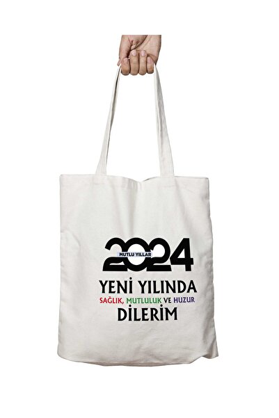 ART HEDİYE أتمنى الصحة في عام 2024 الجديد - حقيبة كتف دائمة قابلة للغسل، للشا...
