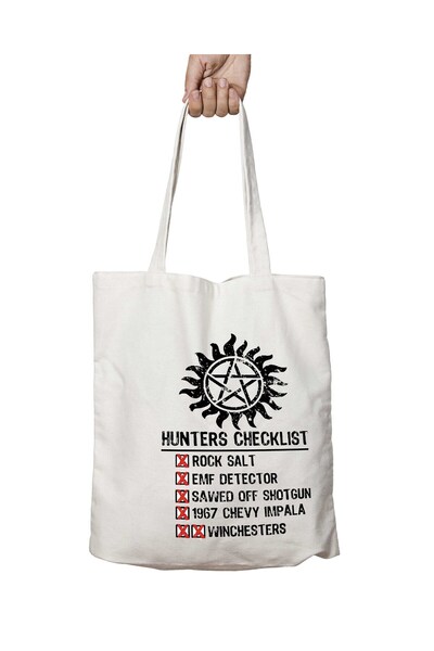 ART HEDİYE Supernatural The Family - Geantă de umăr lavabilă pe două fețe