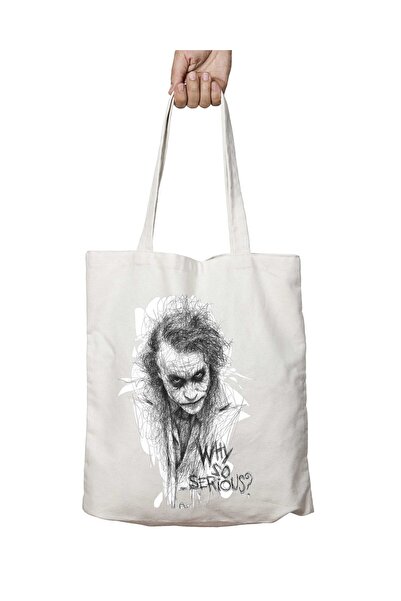 ART HEDİYE حقيبة كتف مدرسية للشاطئ من Why So Serious Kara Kalem، ذات وجهين، د...