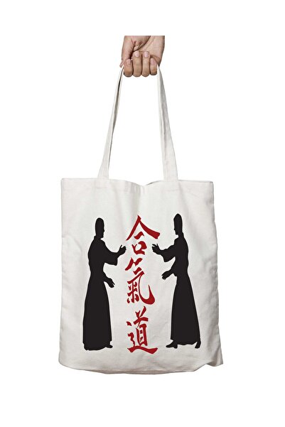 ART HEDİYE Aikido 3 - Two Sides Permanent and Washable Shoulder Tote Bag