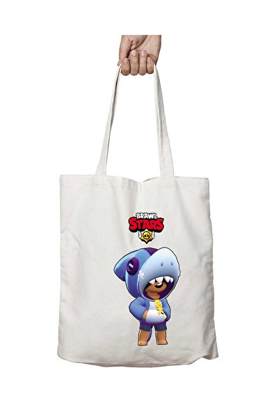 ART HEDİYE Brawl Stars - Shark Leon Designed Washable Shoulder Tote Bag for S...