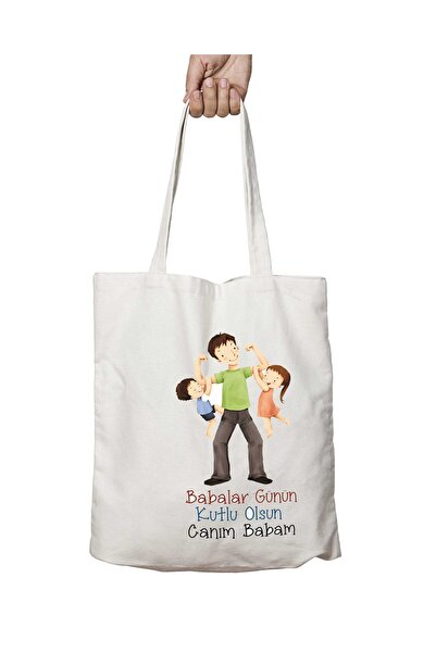 ART HEDİYE Happy Father's Day - Washable and Lasting Shoulder Tote Bag