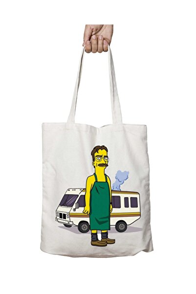 ART HEDİYE Breaking Bad Simpsons - Двостороння міцна та пранна сумка через плече