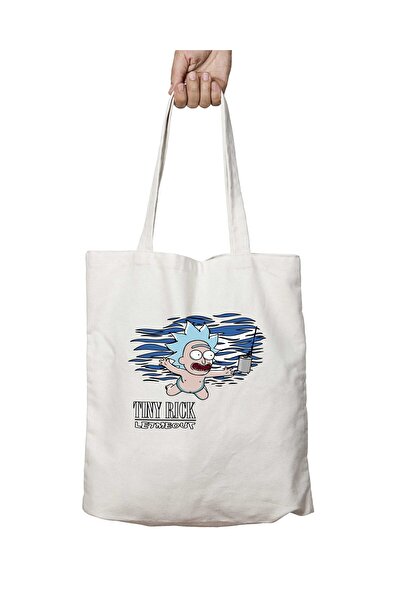 ART HEDİYE 06 RAM Tiny Rick - حقيبة كتف قابلة للغسل على الجانبين للمدرسة والشاطئ
