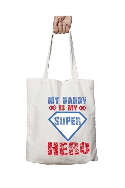 ART HEDİYE سوبر هيرو ماي دادي - حقيبة كتف تدوم طويلاً وقابلة للغسل على الجانبين