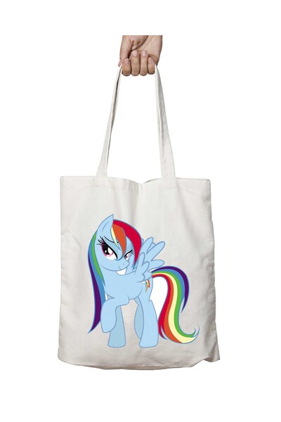 ART HEDİYE My-Little-Pony iki Taraf Kalıcı Yıkanabilir Okul Plaj Omuz Bez Çanta