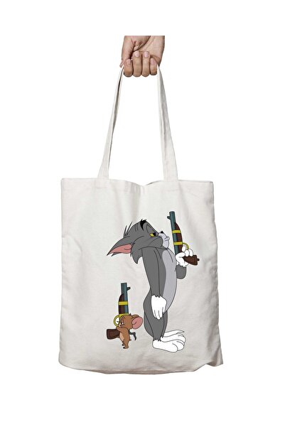 ART HEDİYE توم وجيري دويل - حقيبة كتف تدوم طويلاً وقابلة للغسل على الجانبين