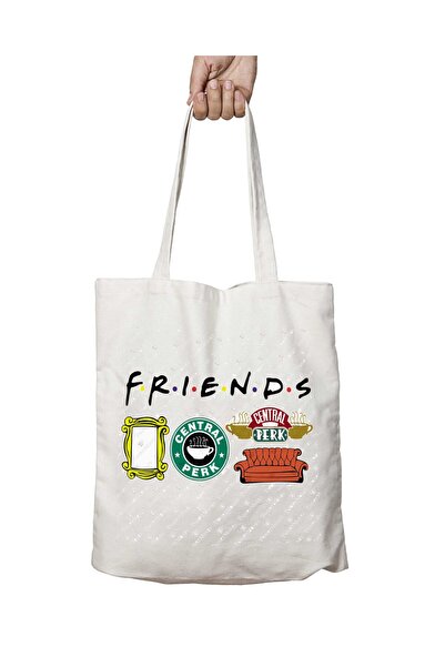 ART HEDİYE Friends Symbols - Geantă de umăr durabilă și lavabilă pe două fețe