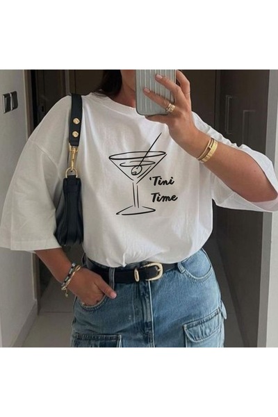 Jose Clothing تي شيرت كبير الحجم من القطن العضوي - بأكمام قصيرة وطباعة