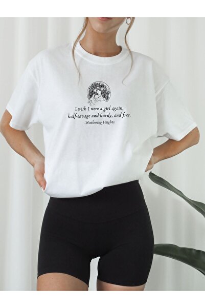 Jose Clothing تي شيرت كبير الحجم من القطن العضوي - بأكمام قصيرة وطباعة