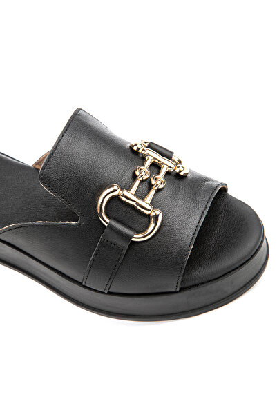 Hush Puppies Asan ( 624219 ) - Stylish Genuine Leather Anatomical Women's Slippers, Buckle