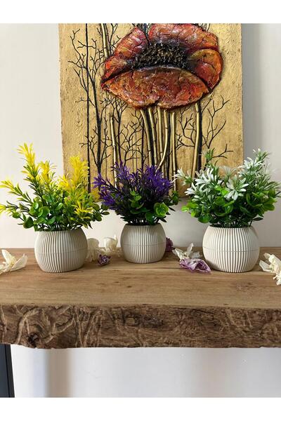 La bella bazar Mala veličina saksiji Veštačka Flover Plant 3 kom, realno Vešt...