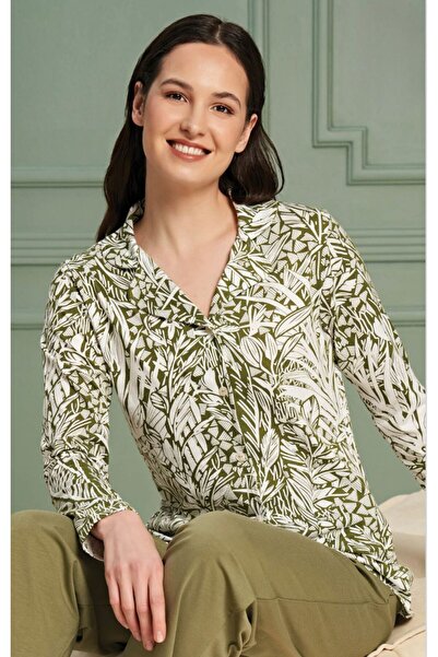 İpek Γυναικείο σετ πιτζάμες με μακρυμάνικο μπροστινό κουμπί