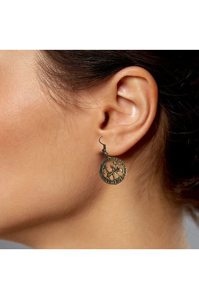 Ororabutik 25mm Gemini Sign Figured Earring Set