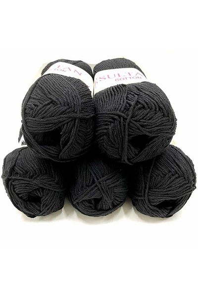 orhanucuzluk (5 Τεμάχια) Σουλτάν Βαμβακερό Amigurumi Σπάνιο Μαύρο