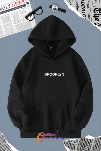 oneagılyazı سترة بغطاء رأس وطبعة بروكلين