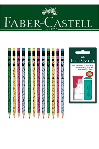 Faber Castell قلم رصاص من فابر كاستل مكون من 12 قطعة ومبراة قلم رصاص + مجموعة...